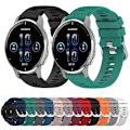 Miniatyrbillede 3 af 5: For Garmin Venu 2 Plus 20mm Solid Color Soft Silicone Watch Band ESS White