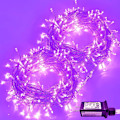 Miniatyrbild 1 av 7: 500 LED (250LEDx2) Lila Julbelysning, 163 FT Lila Ljusslingor Utomhus Vattentät, 8 Lägen Julbelysning Plug-in för Inomhus