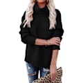 Miniatyrbild 1 av 3: Dam Casual Turtleneck Oversized Tröjor Pullover Batwing Långärmad Chunky