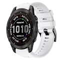 Miniatyrbillede 1 af 5: Til Garmin Fenix 7 Sapphire Solar Metal Spænde Solid Color Silikonurrem OEM White