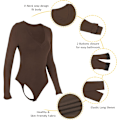 Miniatyrbilde 5 av 5: Kvinners langarmede bodyer. V-hals topper jumpsuit. Slim fit casual basic