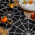 Miniatyrbilde 3 av 6: 14 x 59 tommer, Embroiere Spier Web Bordløpere, Svart Peis Mantel Skjerf, Halloween Borddekorasjoner for Fester Gotisk Skumle Netter Bla Bla