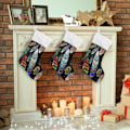 Miniatyrbild 5 av 7: Julklapp, Personliga Julklappsstrumpor 2-pack Boho Regnbåge Fjäder Aztek 45,7 cm Julstrumpor Hängande Ornament Eldstad för Bygg