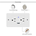 Miniatyrbillede 4 af 5: Smart indbygget stikkontakt 2Ac+ USB stikkontakt 2 Ac-stik Wifi