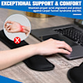 Miniatyrbillede 5 af 7: 8 stk. ergonomisk musemåtte og tastatur med håndledsstøttesæt blødt glat el håndledsstøtte behagelig memory foam tastatur håndledsstøtte til nem sort