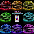 Miniatyrbillede 2 af 7: Udendørs julelysnet, 240 LED 18 farveskiftende netlys, 14,8 fod x 5 fod vandtætte tilslutningsmulige flerfarvede fe-lyskæder til