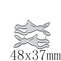 Miniatyrbillede 2 af 5: 2 stk. siddende kanin metal die cuts til DIY scrapbooking