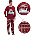 Miniatyrbild 5 av 5: Julfamilj matchande pyjamas röda semester pjs set bomull nattkläder