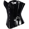 Miniatyrbillede 4 af 5: Sort PVC Læder Steampunk Gotisk Wasit Trainer Overbust Korset Bustier