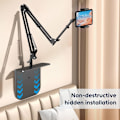 Miniatyrbillede 4 af 5: Justerbar Tablet Stand Holder til Seng - Foldbar Seng Telefonholder til Liggende, Sengebords Tablet Arm Mount til Kindle, Ipad Mini, iPhone Sort