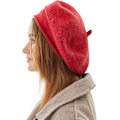 Miniatyrbillede 1 af 5: Baret Hat til kvinder, fransk stil hue vinter mode varm uldforing strik