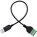 Miniatyrbillede 3 af 5: 1 ft USB type A 2.0 han til 5-polet skrueterminal hun