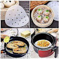 Miniatyrbillede 2 af 2: Air Fryer Liner, bambu Steamer set av