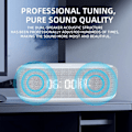 Miniatyrbillede 4 af 9: Bluetooth-højttaler med trådløs opladning, dobbelt vækkeur, 3 niveauer lysstyrke, sengelampe, digitalt ur 12/24 timer, 6 i 1 trådløs opladningsstation