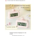 Miniatyrbild 5 av 6: Barnens jordgubbsväckarklocka för studenter med söt, energibesparande bakgrundsbelysning, multifunktionell miniväckarklocka med temperaturmätare (rosa)