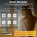 Miniatyrbillede 2 af 7: Solopgangs vækkeur, Wake Up Light Dawn Simulator, Sengelampe Farve Nattelys med USB-oplader, Søvnhjælp, Høj sollys vækkeur til