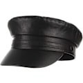 Miniatyrbillede 1 af 5: Damer Fashion Newsboy Cap PU Læder Sailor Fiddler Bakerboy Flat Gatsby Visor