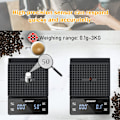 Miniatyrbild 2 av 5: Digital Kaffevåg - 0,1g/3kg Precision, Timer, Vattentät, Stor LED-display (Svart)