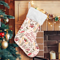 Miniatyrbillede 1 af 7: Jule-Strømpe, Personlige Jule-Strømper 2-pak Merry Christmas Floral 45,7 cm Jule-Strømper Hængende Ornament Pejs til Trædekoration