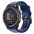 Miniatyrbillede 1 af 5: Til Garmin Fenix 3 Sapphire Metal Spænde Solid Color Silikonurrem QEB Navy Blue