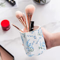 Miniatyrbillede 7 af 9: Penselholder til skrivebordsarrangør, keramisk skrivebordsredskabsholder, æstetisk blomstermønster penneholder, penneholder, makeupbørsteholder, kreativ blomst blå