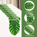 Miniatyrbild 4 av 5: 2 st palmblads bordslöpare - Artificiell tropisk palmbladsdekor