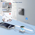 Miniatyrbild 7 av 9: Indragbar USB C-kabel, Mini 60W USB C till USB-C PD Snabbladdning + Apple Watch-laddare, 2 i 1 USB C till Ligh-tning Reseladdningskabel
