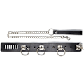 Miniatyrbild 3 av 5: Halsband Choker med koppel, Punk Mjukt Läder Justerbar Choker, O-Ring Hals