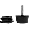Miniatyrbild 1 av 4: 4 set möbeljusterare bord stolsnivåfötter fyrkantiga rörinsatser 25 x 25 mm (1\" x 1\"), M8 gängad justerbar höjd 25 mm till 45 mm