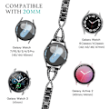 Miniatyrbillede 3 af 6: 20mm X-formet rem til Galaxy Watch 4 5 6 7 FE-remme 40mm 44mm, kvinder Bling Diamond Metal Galaxy Watch 7 6 5 4 FE-rem til Watch 4 6 sort 20mm