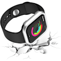 Pikkukuva 4 / 5: Mattapintainen alumiiniseoksesta valmistettu puskurisuojus, reunojen suojaus, metallinen suojakehys, sivusuojat, yhteensopiva 38 mm Apple Watch Series 3 2 1 kanssa, hopea hopea