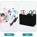 Miniatyrbild 3 av 7: 2-fack ncil Holder, C PU Leer ncil Cup, Sttioneries nd Desk Supplies Orgnizer for Home, Office & hool style-23 style-23