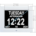 Miniatyrbild 7 av 9: Digital klocka demens för seniorer, för sovrum med datum och veckodag, stor display kalenderklocka äldre, Baery Backup, SD-kortvideo,