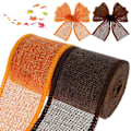 Miniatyrbillede 1 af 5: 2 ruller Burlap Wired Ribbon, Håndlavet linne Ribbon Roll Wired Edge