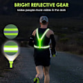 Miniatyrbillede 2 af 5: LED Reflekterende Vest Sikkerhedsudstyr - Genopladelig Høj Synlighed