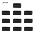 Miniatyrbillede 4 af 5: 10 stk. urremsspænde 18/20/22/26mm blødt silikone udskiftningsurremsspænde spændeholder til Garmin Fenix 6x 6s Black A