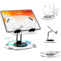 Miniatyrbild 1 av 5: Vikbart roterbart laptopstativ & telefonstativhållare i aluminiumlegering, universell färgglad hållare för bärbar dator (svart) svart