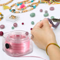 Miniatyrbillede 5 af 5: 1 mm elastisk armbåndssnor - klar strakt perlesnor til smykkefremstilling (rosa)
