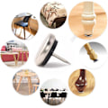 Miniatyrbild 6 av 7: Dia Nail On Furniture Glides för stolar, bord -  Nickel Base Cushioned Furniture Nails - Låter stolar glida utan ansträngning över mattan 40