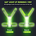 Miniatyrbillede 3 af 5: LED Reflekterende Vest Sikkerhedsudstyr - Genopladelig Høj Synlighed