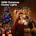 Miniatyrbilde 5 av 7: Julelys med fargeskift, 328FT 800 LED juletrærlys utendørs med 8 moduser og timer, RF fjernkontroll vanntett RGB RGB