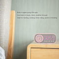 Miniatyrbild 3 av 9: Digital väckarklocka, liten skrivbordsur Bluetooth 5.0 klockhögtalare HiFi LED-spegelskärm Micro USB-laddningsklockradio Smart klocka för sovrum,