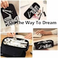 Miniatyrbild 5 av 6: Humn Skeleton Posing n Bg Rock Roll Skull Boho Hippie Lrge ncil Cse Big Cpcity ncil Pouch ncil Holder Blck MultiColor-15 MultiColor-A15