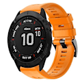 Miniatyrbillede 1 af 5: Til Garmin Fenix 6x Sapphire Metal Spænde Solid Color Silikone Urrem DFI Orange
