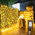 Miniatyrbilde 1 av 7: Nettmaske lyskjede, 200 LED julelysnett, 8 lysmoduser vanntett maske lys for utendørs/innendørs, juletre, fe varm hvit