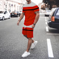 Miniatyrbild 2 av 3: 2023 Herr Patchwork Färgblock Print Tracksuit Set 2-delad Jogger Sweatsuits