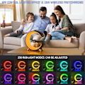 Miniatyrbillede 2 af 8: Intelligent LED-bordlampe, 4 i 1 oplader atmosfære nattelyslampe, app-styret BT-højttaler vækkeur, hjemmekontorstudie sengebordsopladning