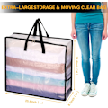 Miniatyrbillede 2 af 5: 6 stk. Ekstra store, gennemsigtige opbevaringsposer til julepynt, flytning