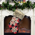 Miniatyrbild 2 av 7: Julklappsstrumpor, Julstrumpor, Julklappspåsar, 2021 Nya 4 st 18 tum Röd och Svart Buffelrutig Klassisk Tomte Snögubbe Rensa Jul C