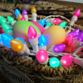 Miniatyrbild 3 av 7: Påskljussträng 50 LED Flerfärgade Julgransljus Vit Tråd Pastell Strängljus Anslut för Sovrum Inomhus Uteplats Krans Karneval Påsk